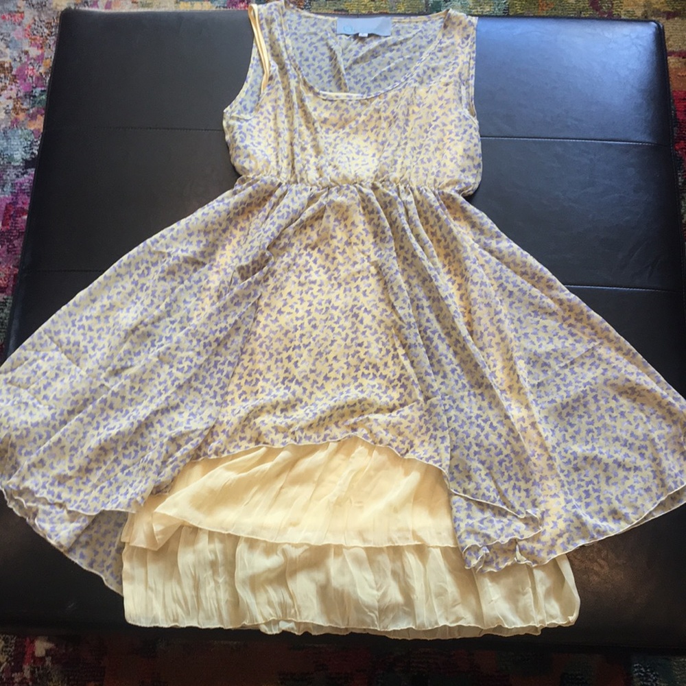 Yellow and Purple Butterfly Dress